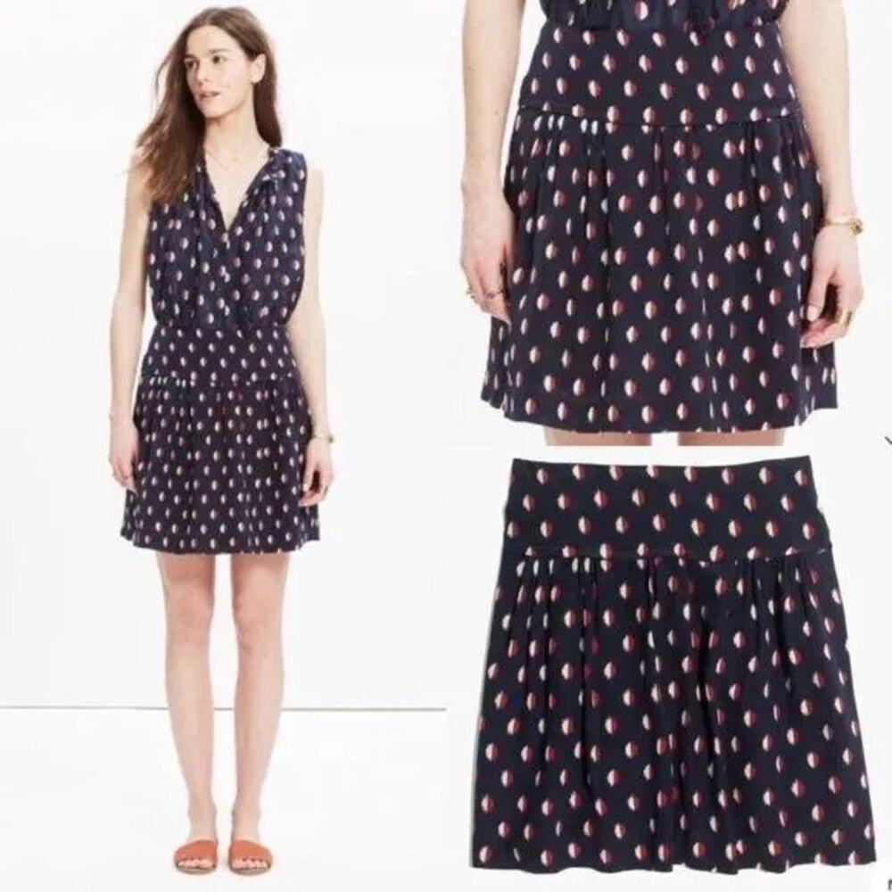Madewell Silk Skyline Skirt in Ikat Dot Size 2 Circle Mini Skirt Printed Silky